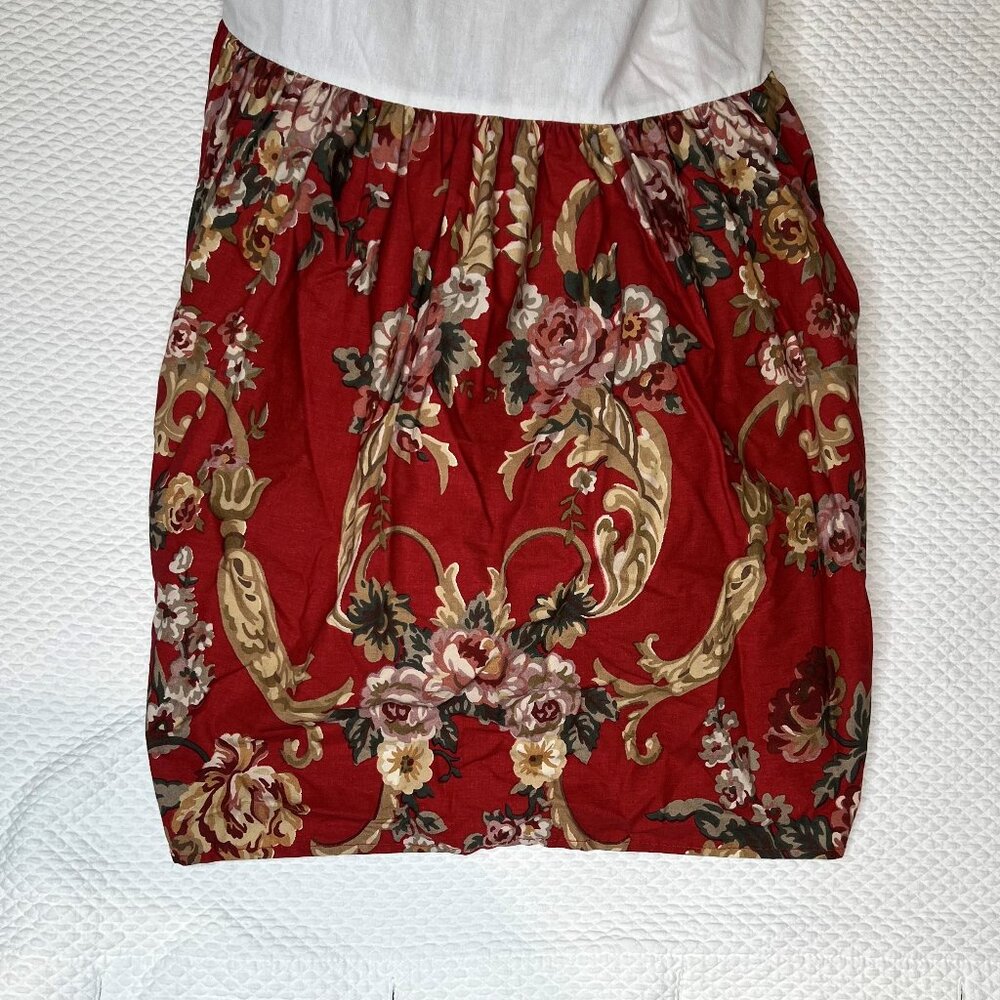 Ralph Lauren Marseilles Red Floral King Bedskirt